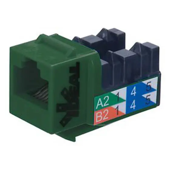 89-750Gn - Keystone Jack Cat5e Grn 110 1