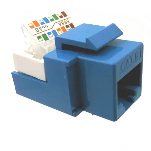 Oct2008-Cat6-Blue - Keystone Jack Cat6 Blu Toolless  (10 Pcs/Pkg) 1