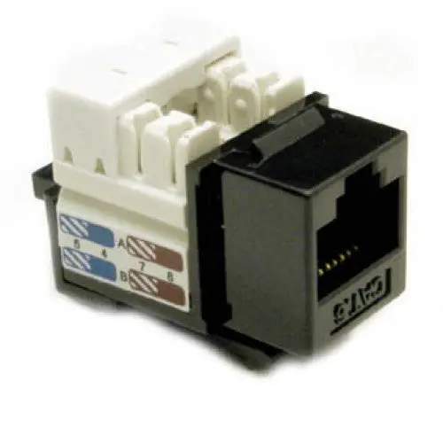 Con-Kj8d-C6-Us/Bkyr - Keystone Jack Cat6 Blk 110 1