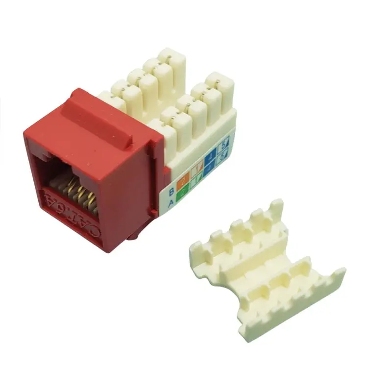 Np-J6ar - Keystone Jack Cat6a Red 110 90Deg 1