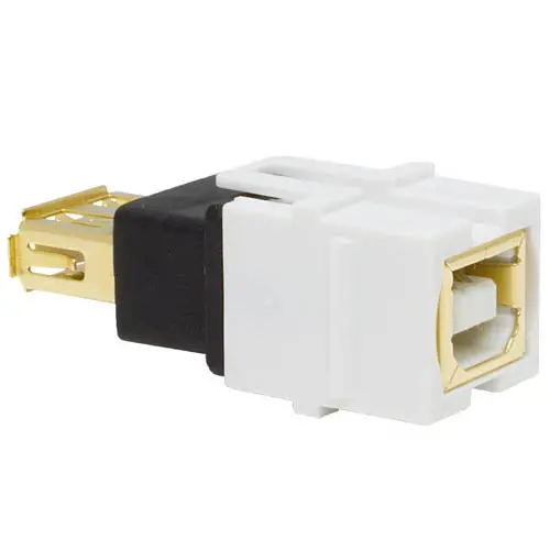 Usb-Kjusb-Ab - Keystone Coupler Usb A-B Jk-Jk Wht Flush Half Covered 1