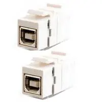 Kj9-Usb-Bb/Wh - Keystone Coupler Usb B-B Jk-Jk Wht Flush 1