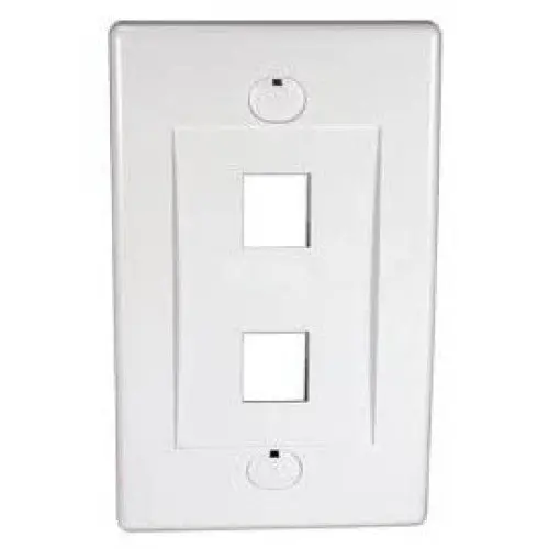 J317a-V2 Wh - Wall Plate 2Port White Design 1