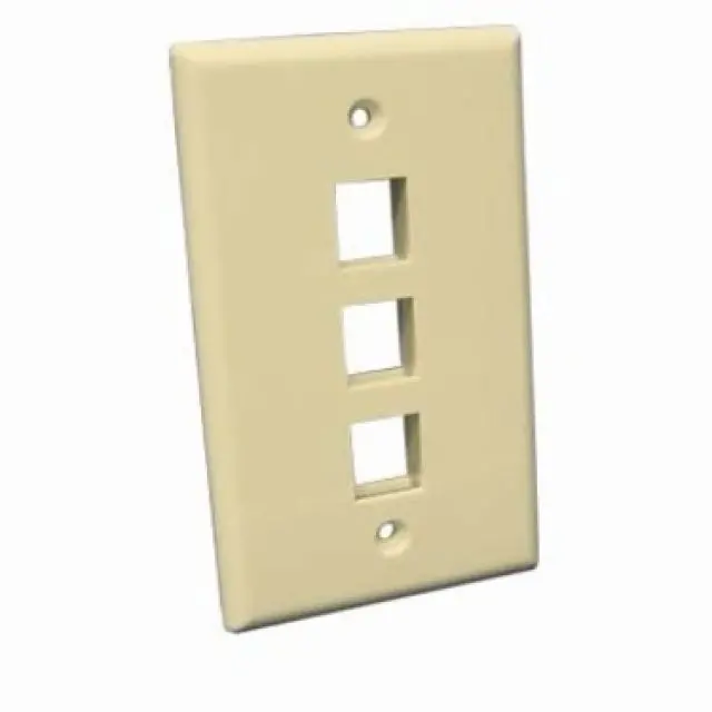 89-743Iv - Wall Plate 3Port Ivory 1
