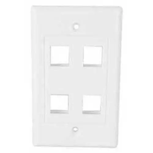 J317a-V4 Wh - Wall Plate 4Port White Design  (10 Pcs/Pkg) 1