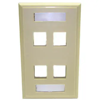 Agk-136 - Wall Plate 4Port Ivory 1