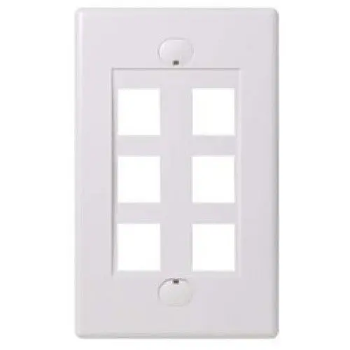 J317a-V6 Wh - Wall Plate 6Port White Design 1