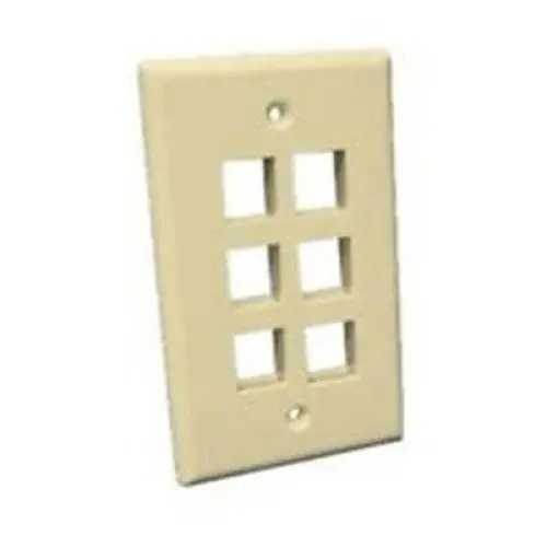 89-746Iv - Wall Plate 6Port Ivory 1