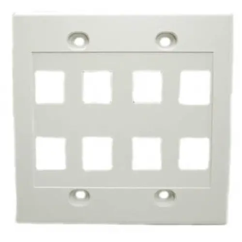Je-334-08/Wh - Wall Plate 8Port Dual Wht 1