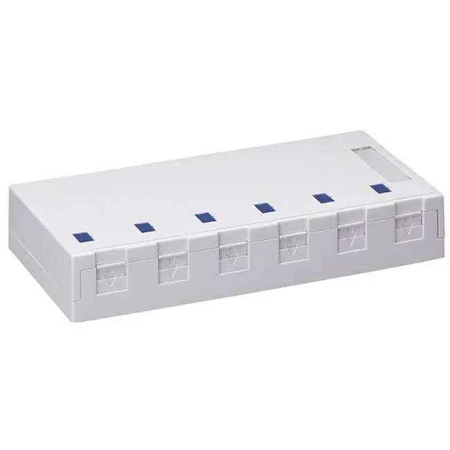 Nw-S6d - Surface Box 6Port White 1