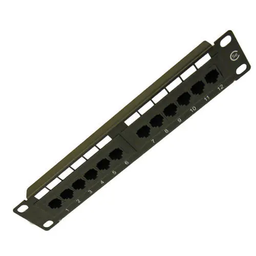 Oct6017-12Portcat5e - Patch Panel 12Port Cat5e Blk 10Inch Without Bracket 1