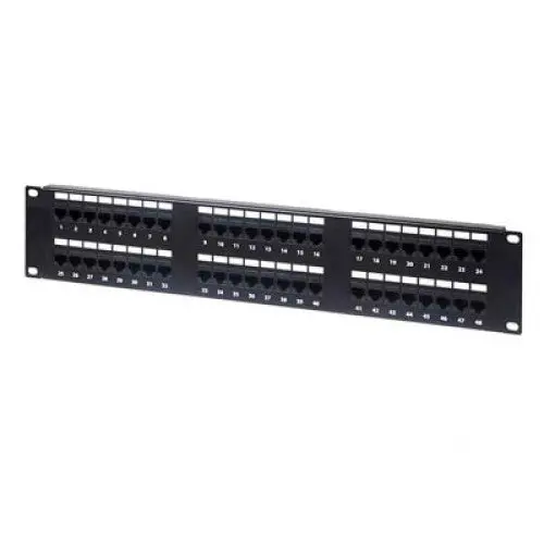 Cat48-6 - Patch Panel 48Port Cat6 2U 19In Blk 1