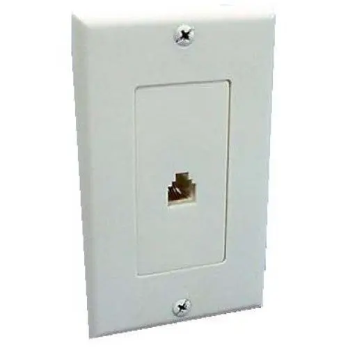 Av130d - Wall Plate Mod Jk 6P4c Plastic White 1