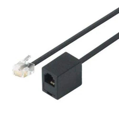 Pa-102Bc-Blk - Modular Cable 6P4c M/F 25Ft Black 1