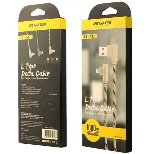 E-Cl91 - Usb Cable A Male To Lightning 8P Ra 3Ft Assorted Colors Iphone 1