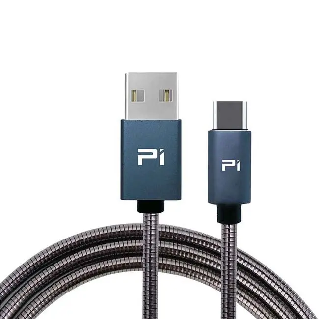 Tc22 - Usb Cable A Male To C Male 6.6Ft Black Metal Fast Charge And Sync 1