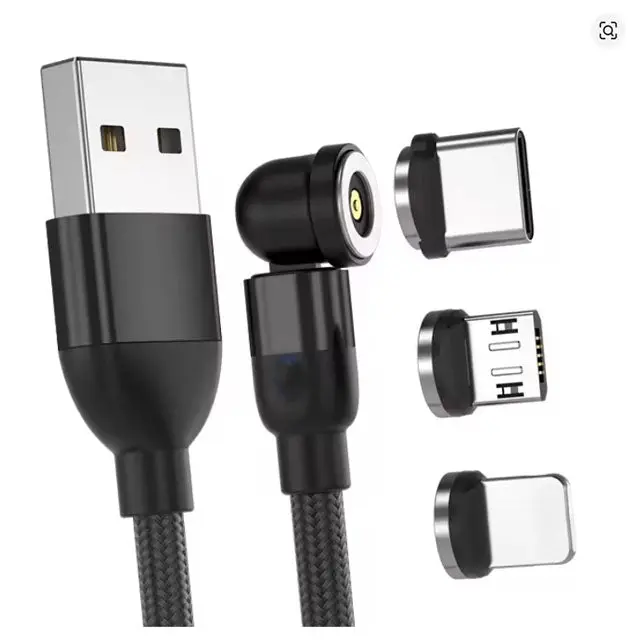 Amtf-7059 - Usb Cable A Male To C/Ligtning Micro-B Magnetic Tips 6Ft 1