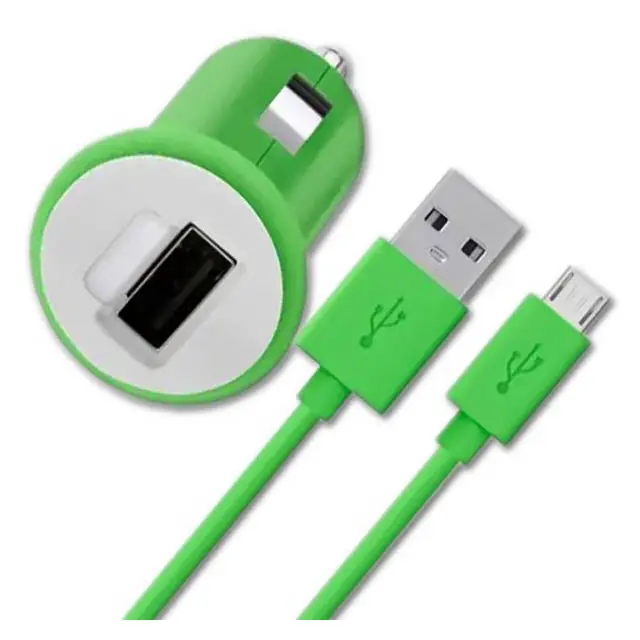 F8m700bt04-Grn - Usb Car Charger 5Vdc 2.1A With Usb A To Micro B Cable 4Ft Grn 1