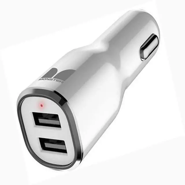 133047-00 - Usb Car Charger Dual 5Vdc@2.4A Each Wht 1