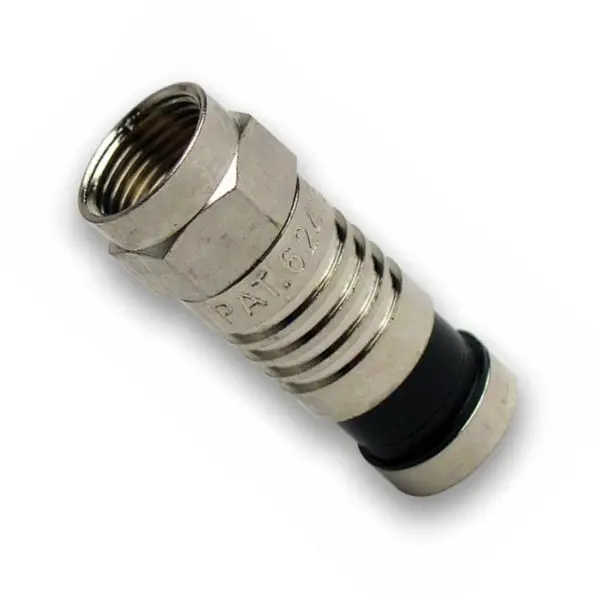 18006-Bulk - F Plug Rg6 Compression Black Nickle Plated (2 Pcs/Pkg) 1