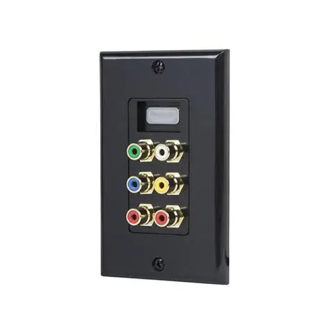 12101 - Wall Plate Hdmi With 6Xrca Jack Gold Plated Black 1