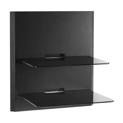 Obwf2 - Audio Video Wallmount 35Lb Dual Shelf Glass 1