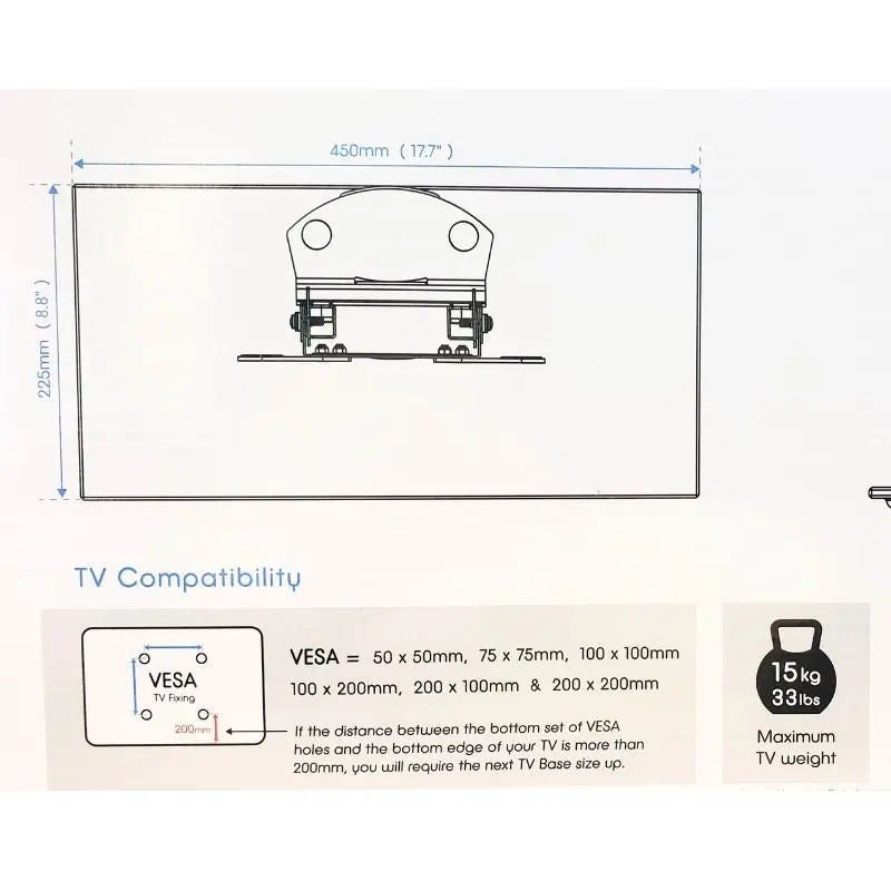 B201bs-A - Tv Table Top Stand Upto 32In 33Lb Tilt 2