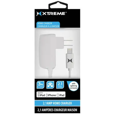 52850 - Usb Wall Charger 5Vdc 2.1A 3Ft W/Lightning Connector 1