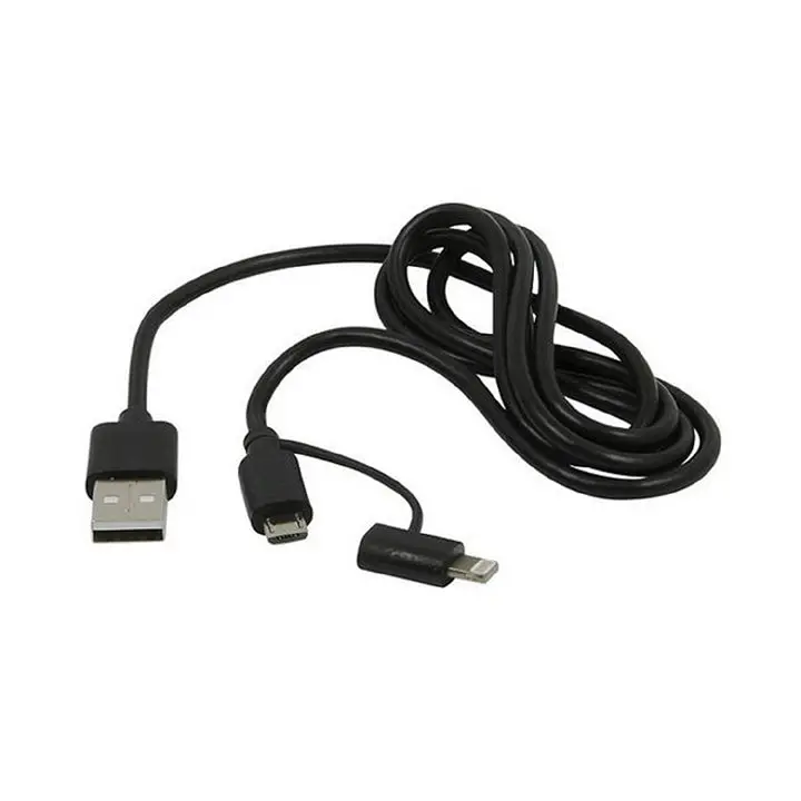 Msusbscml - Usb Cable A Male To Lightning 8P And Micro B Male 3Ft Black 1