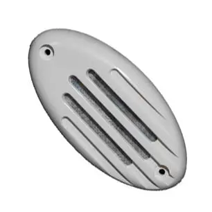 11100 - Horn Grill 5Inch White 5X2.6Inch Mounting Holes 4 Inch 1