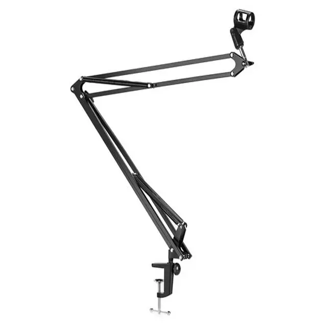 As-37 - Micrphone Stand 36In Black Adj Scissor Arm Stand Mic Clip 1