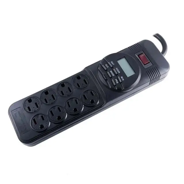 468-952 - Timer Indoor Digital With 8 Outlet Power Bar Black 1