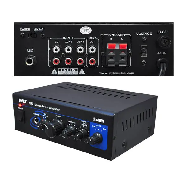 Pta2 - Amplifier Mini 2X40w Stereo With Aux Cd And Mic Inputs 1