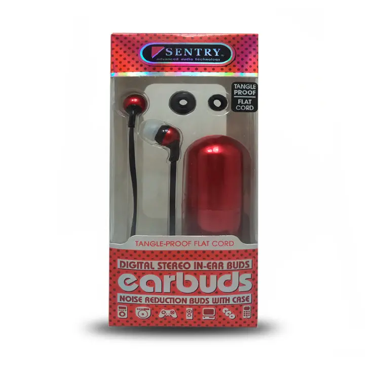 Hps-Ho329-Red - Earphone 16R 3.5Mm 4Ft Cord Red With Carry Case 1