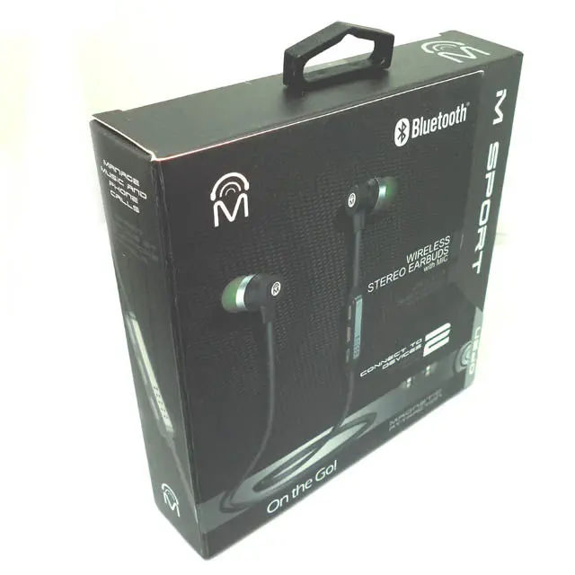 72476 - Earphone Bluetooth W/Mic Black Wireless Battery 60Mah 5V Dc 1