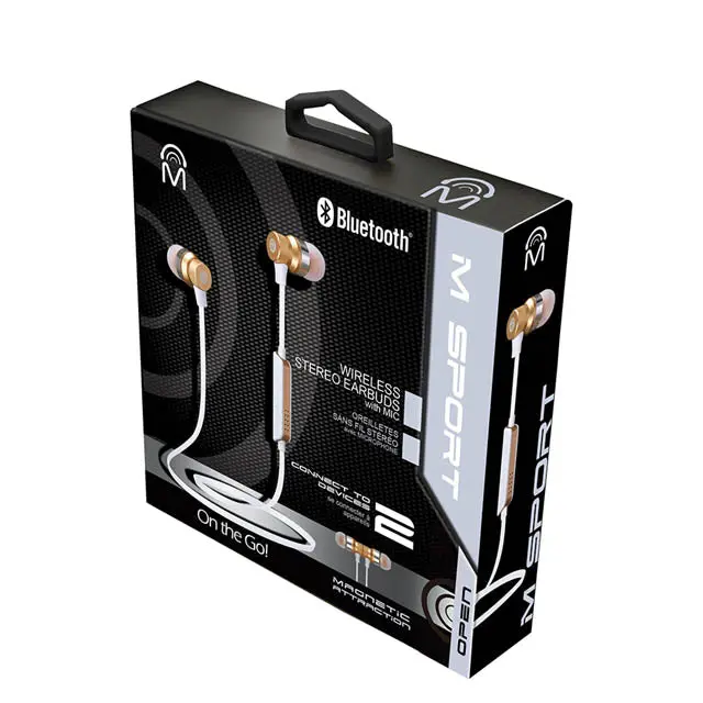 72474 - Earphone Bluetooth W/Mic White Wireless Battery 60Mah 5V Dc 1