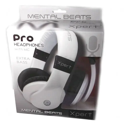 61857 - Headphone Stereo 32R W/Mic Wht 4.9Ft 1