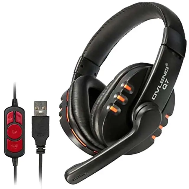 Hdst-Usb-Ovleng-Q7 - Headset Gaming With Microphone Usb Wired For Pc Ans Ps4 Black 1