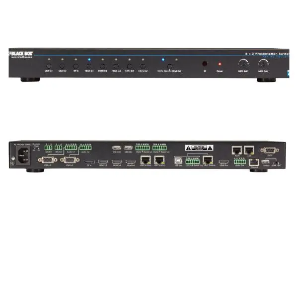 Avsc-0802H - Presentation Switcher 4K Hdmi Dp Vga Catx 8X2 3840X2160 1