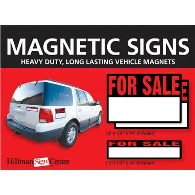843293 - Magnetic Vehicle Signs For Sale 2Pc 9.2X14in 1Pc 3.5X14in Magnet 1