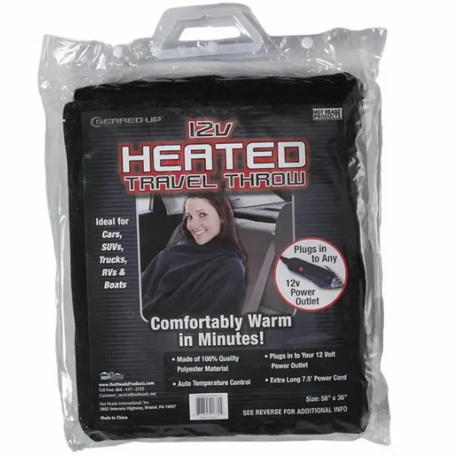 Hhb-100-Blk - Travel Blanket Heated 12V 1
