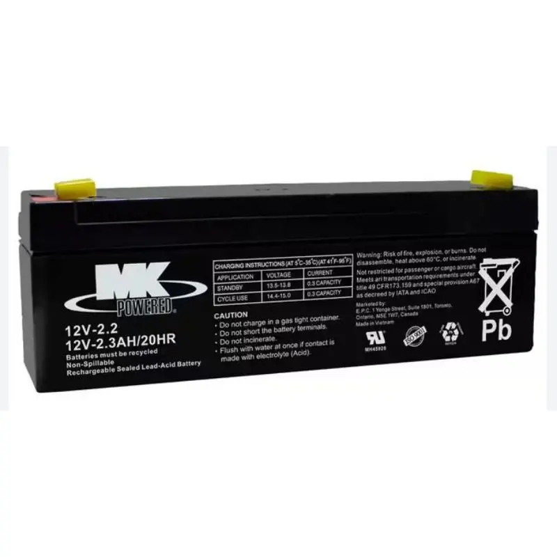 12V-2.3Ah - Battery Lead Acid 12V 2.3Ah 0.187In Qt 7X1.4X2.35In(Lxwxh) 1