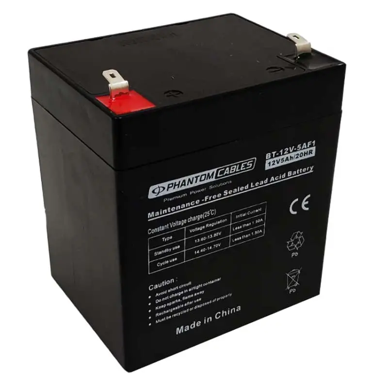 Bt-12V-5Af1 - Battery Lead Acid 12V 5Ah .187Qt 3.5X2.75X3.97In (90X70x101mm) 1