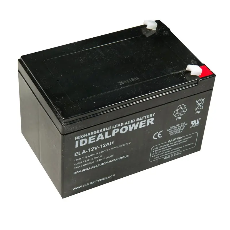 Ela-12V-12Ah - Battery Lead Acid 12V 12Ah Qtab 5.98X3.85X3.74In(Lxwxh) 1