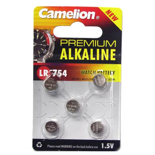 Lr754-Ag5-Bp5 - Battery Alkaline 1.5V 393 1.5V Replaces Sr754w Ag5 Sr48 255 (5 Pcs/Pkg) 1