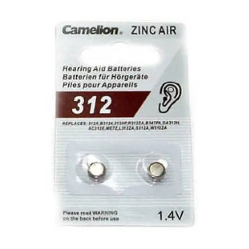 A312-Bp2 - Battery Zinc Air 312 1.4V/1.45V Hearing Aid Battery (2 Pcs/Pkg) 1