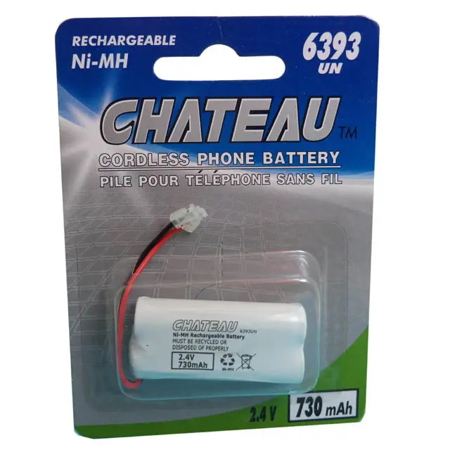 6393Un - Battery Ni-Mh 2Xaaa 730Mah 2.4V Universal Conn 1