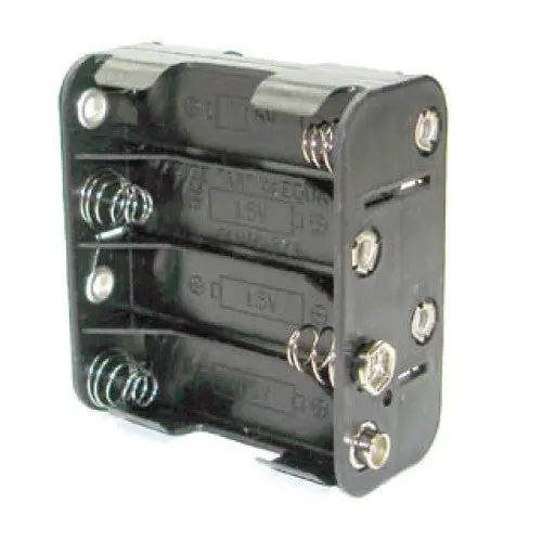 Bh383 - Battery Holder Aax8 Plastic Blk With Snap Conn 1