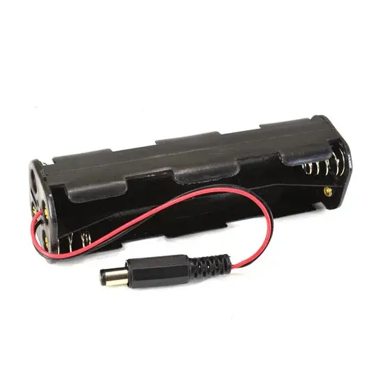 Batth-000802 - Battery Holder Aax8 Plastic Blk With Wire And 2.1Mm Plug 1