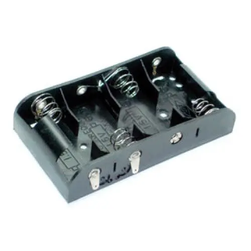 Bh243 - Battery Holder Cx4 Plastic Blk With Solder Lug Conn 1